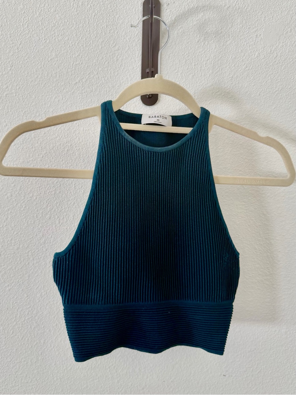Artizia Babaton Stefano Ribbed Sculpt Tank in Herbage Green